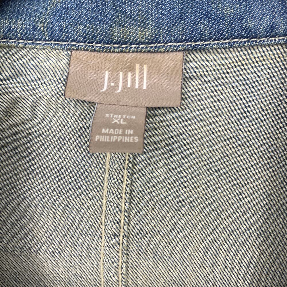 J Jill Denim Blazer Womens XL Blue Stretch Jean Jacket Tailored 2 Button - Picture 5 of 6